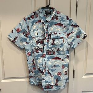 Outdoor Life Men's Light Blue Adventure Print Shirt